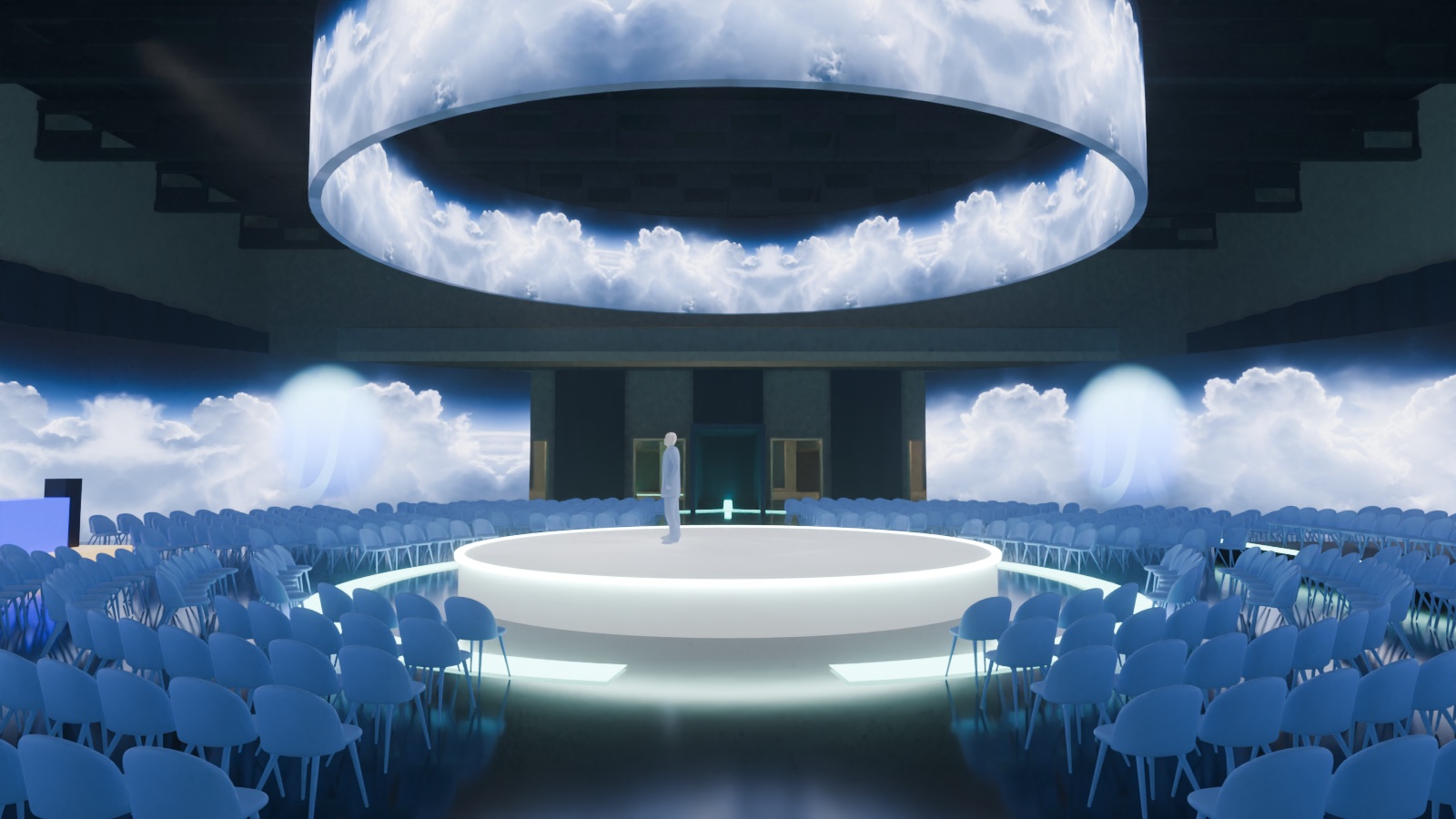 The day state, cloud halo and cloud ring around the room